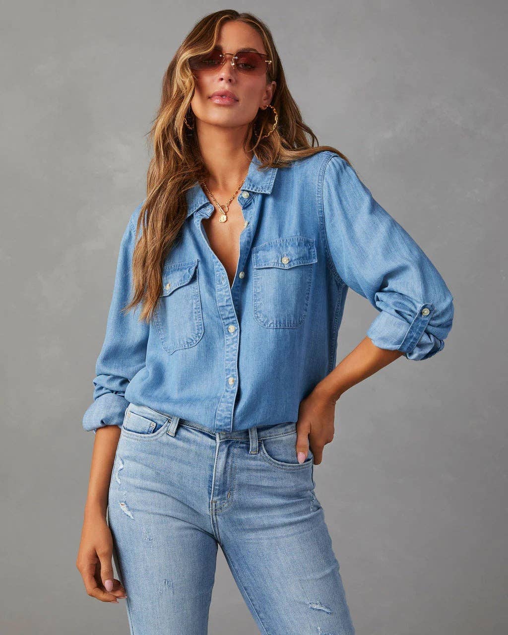 Long Sleeve Denim Shirt