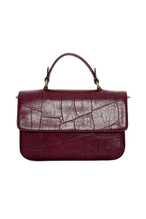 Wilma Faux Croc Mini Flap Top Handle Crossbody