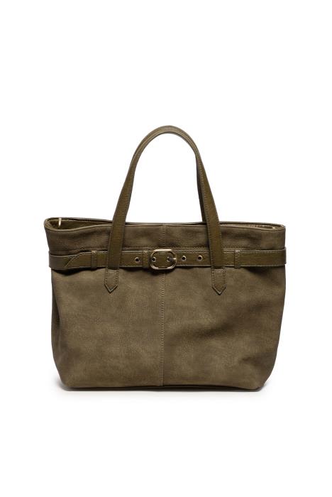 Geneva Medium Sueded Belted Tote Crossbody