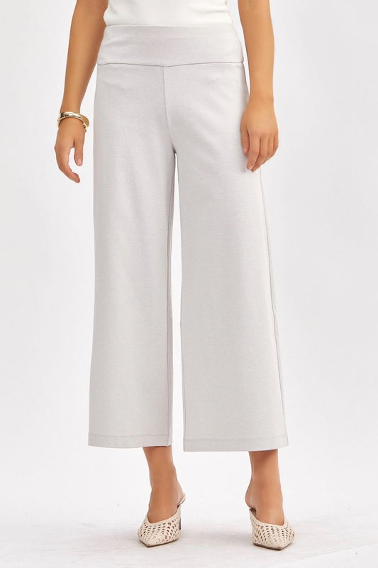 Magic Wide Cropped Pants | Pearl Gray