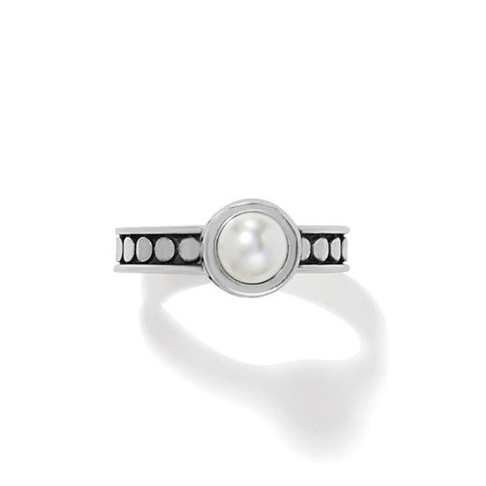Pebble Dot Pearl Slim Band Ring | Size 7