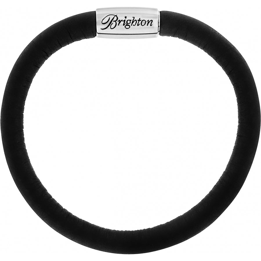 Woodstock Single Leather Bracelet | Black XL