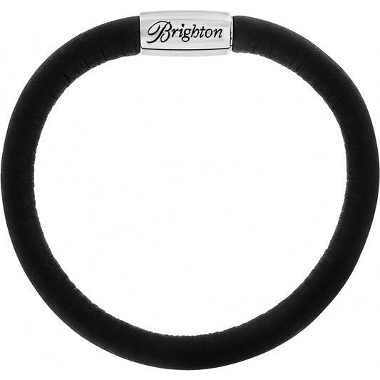 Woodstock Single Leather Bracelet | Black XL