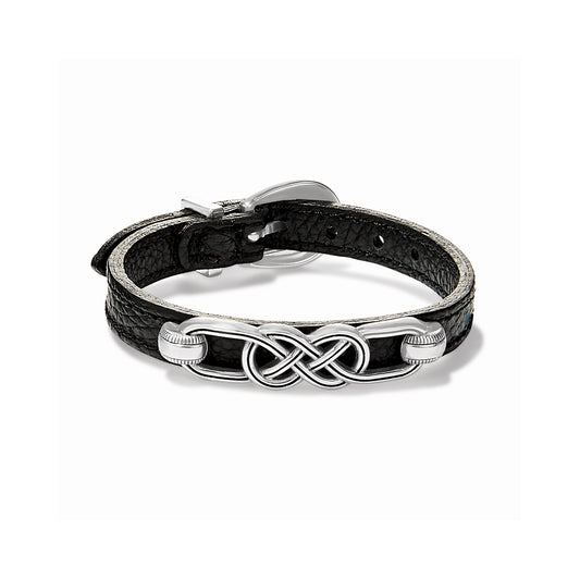 Interlok Braid Black Leather Bracelet