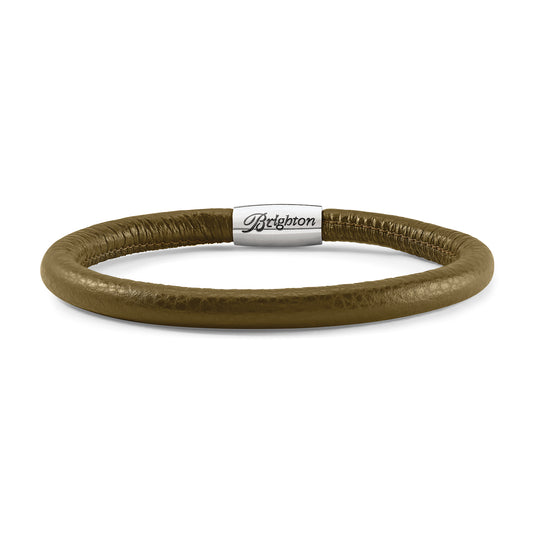 Woodstock Single Leather Bracelet | Olive M/L