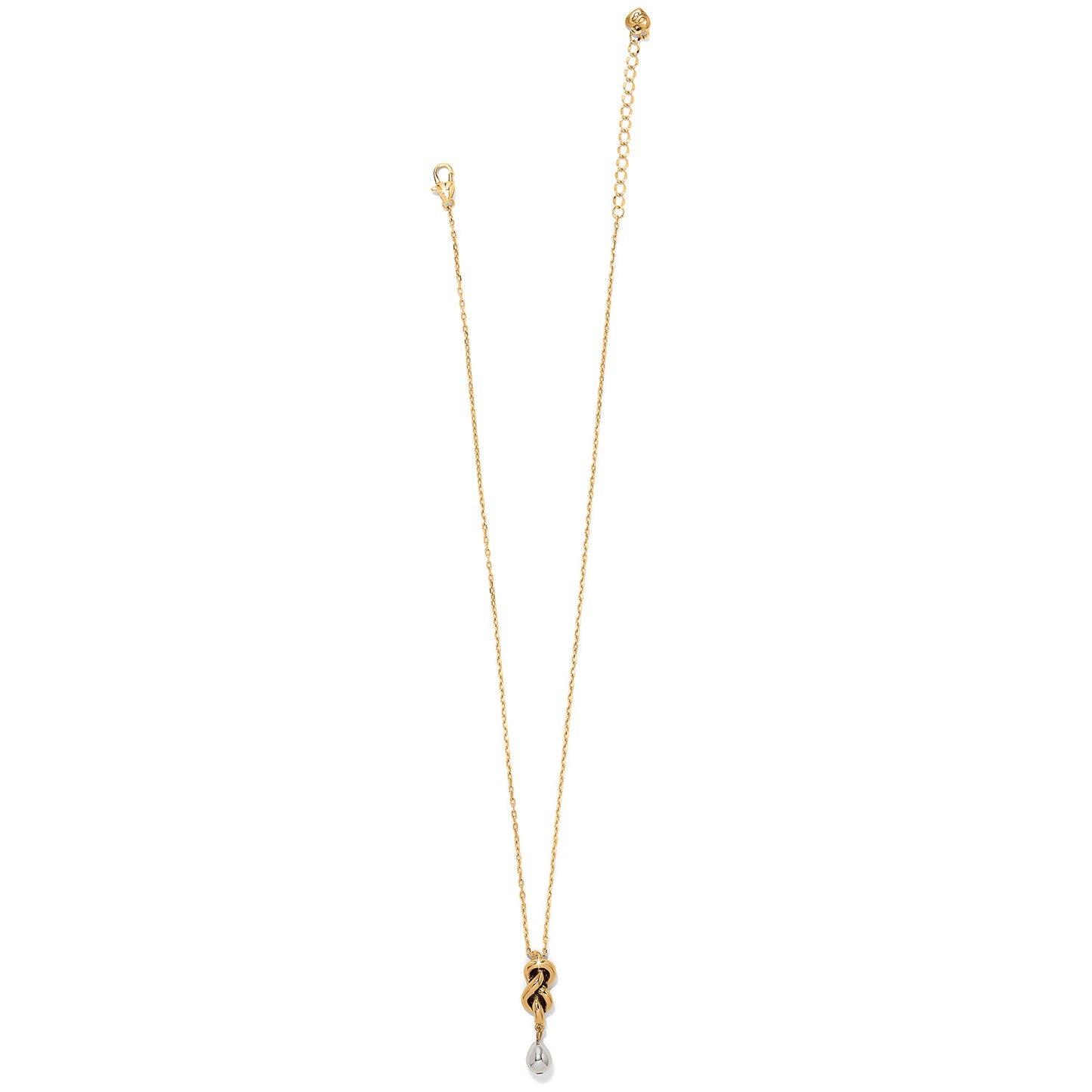 Interlok Single Knot Drop Necklace | Gold & Silver