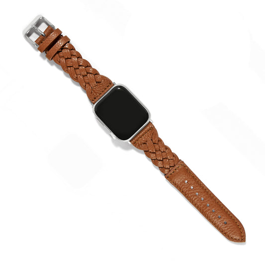 Sutton Braided Leather Watch Band: Luggage