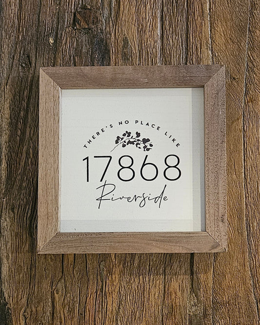 Mini Riverside Zip Code Sign
