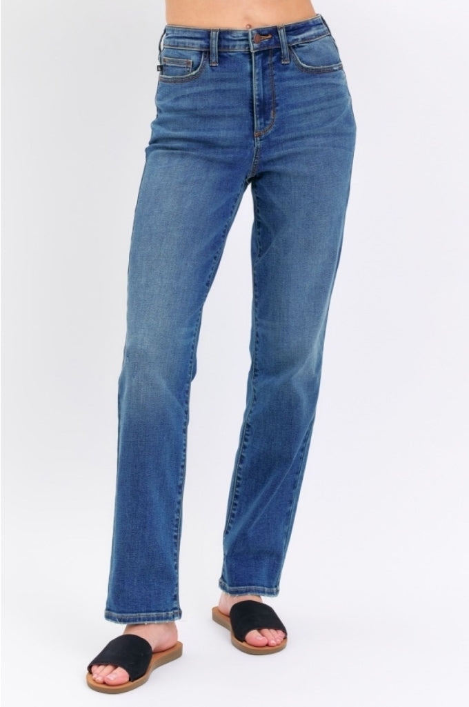 High Waist | Straight | Dark Wash