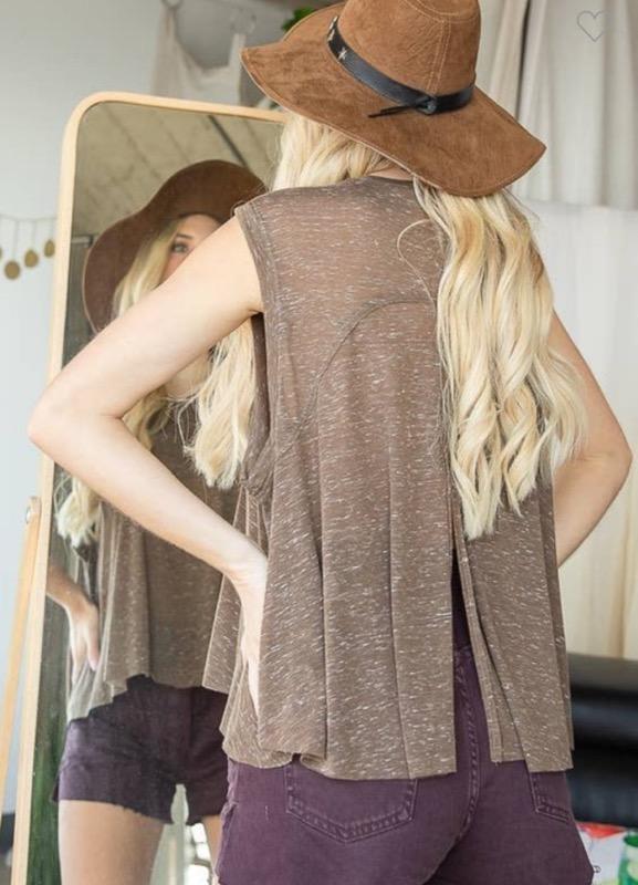 Cotton Slub Split-Back Tank
