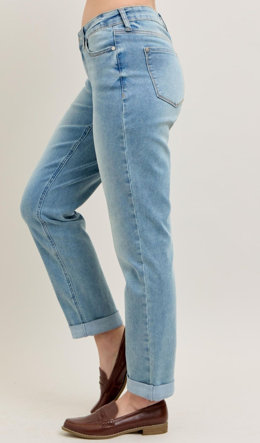 V-Front | Boyfriend | Cool Denim Cuff Jeans