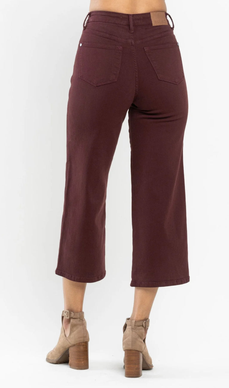 High Waist | Wide Crop | Raisin
