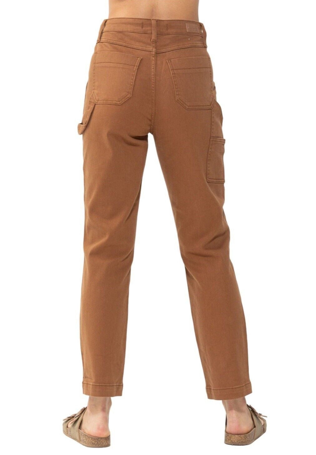 High Waist | Slim | Brown Utility Pants