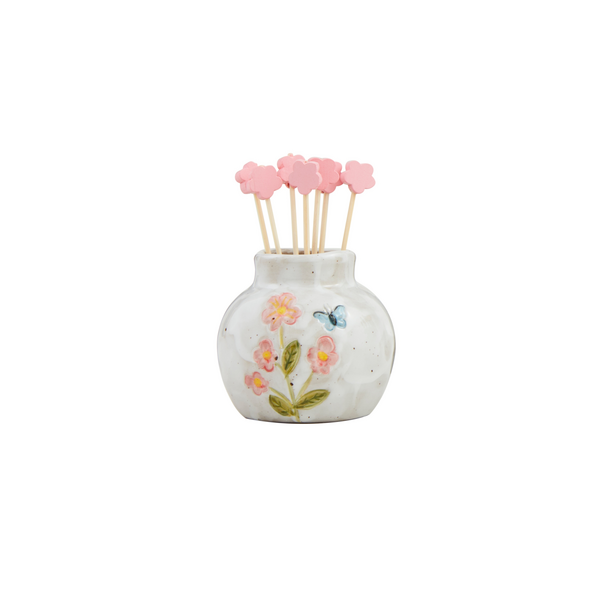 Flower Toothpick Caddy Set