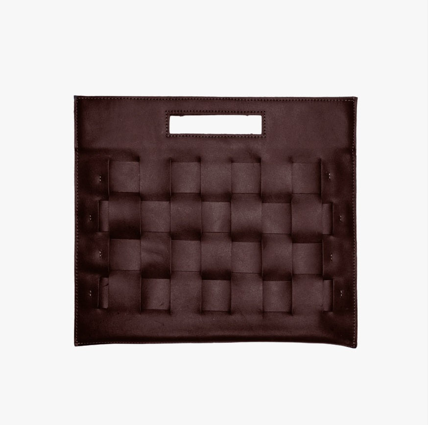 Woven Laptop Clutch | Walnut
