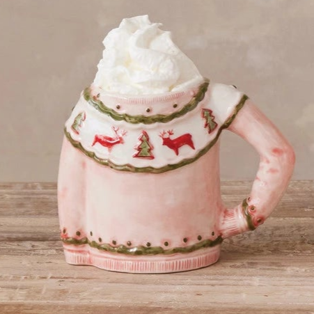 Stoneware Sweater Shaped Mug, 3 Styles
