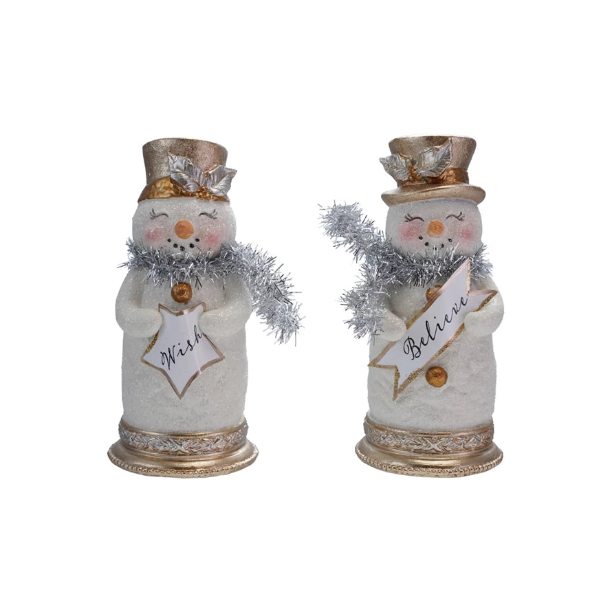 Resin Snowman with Glitter