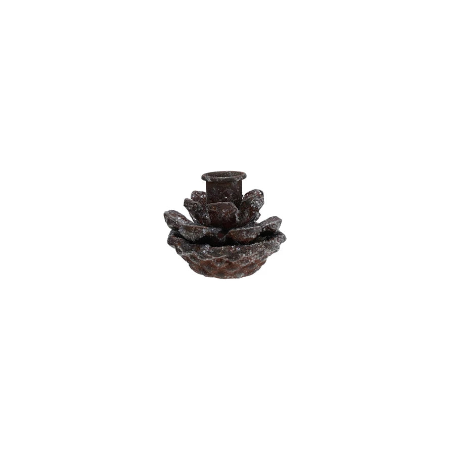 Metal Pinecone Taper Holder