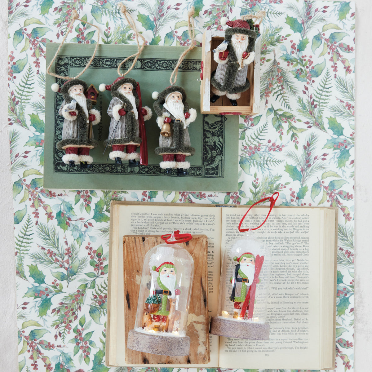 Resin Santa Ornament
