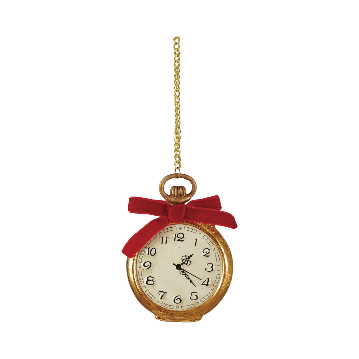 Mercury Glass Pocket Watch Ornament