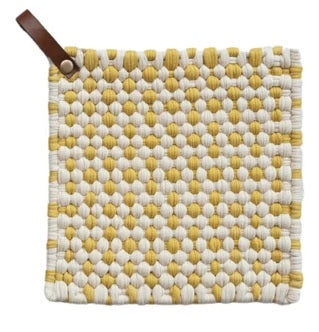 Crocheted Pot Holder with Leather Loop
