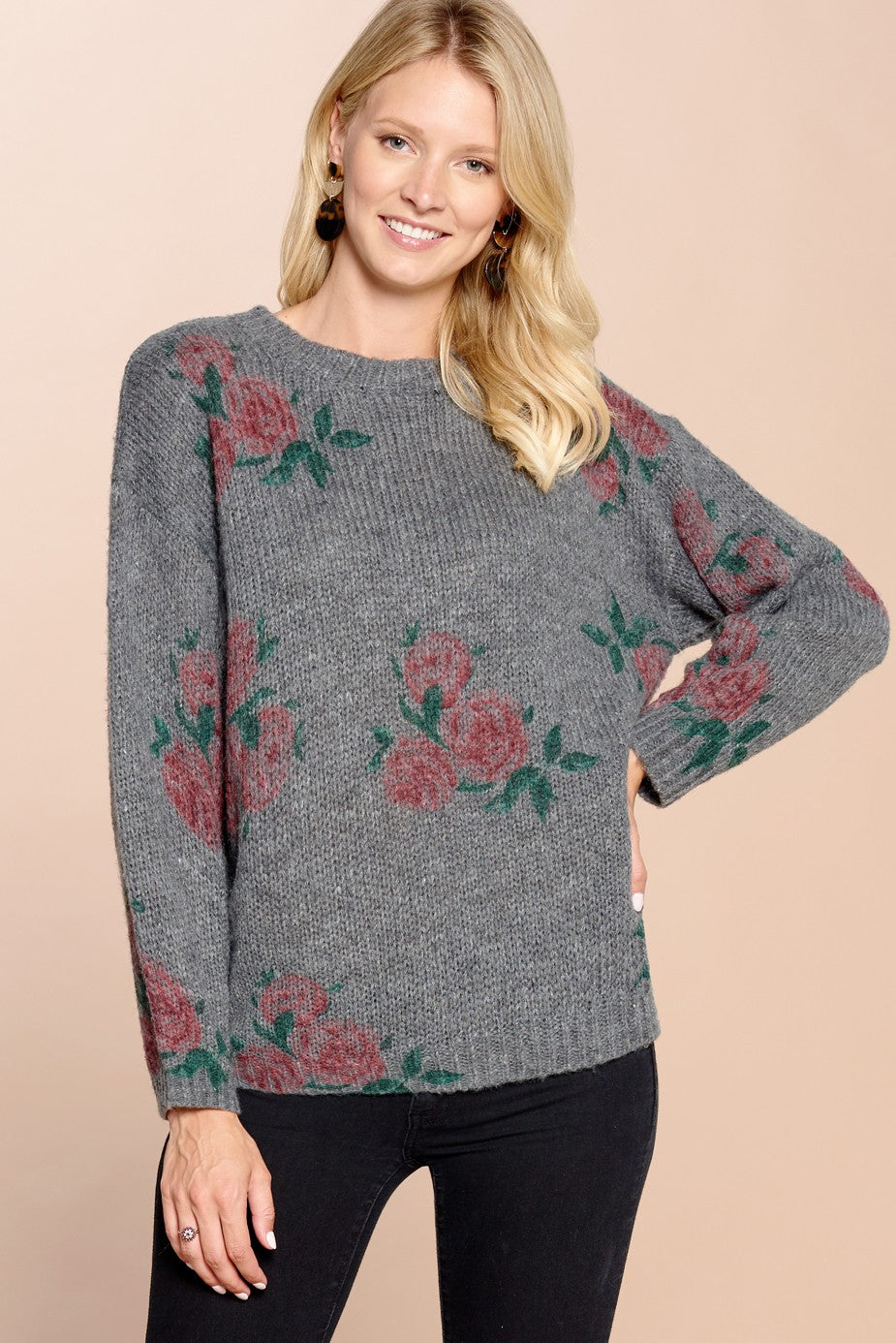 Floral Print Sweater