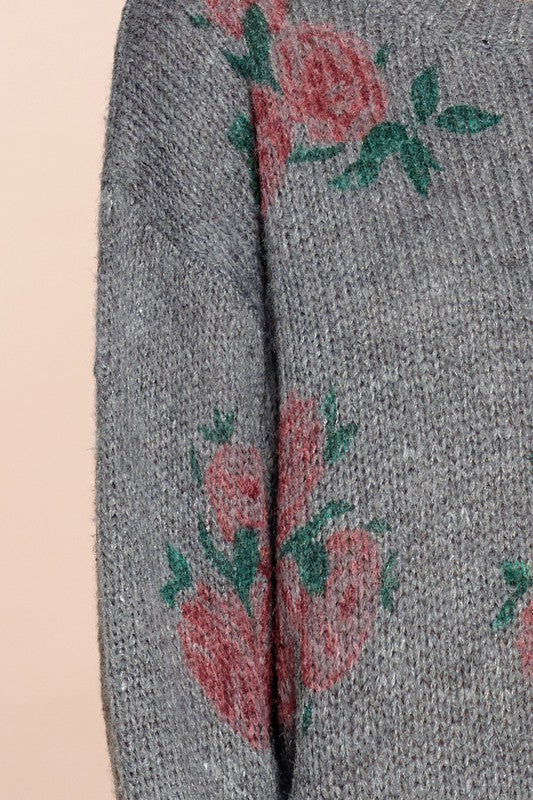 Floral Print Sweater