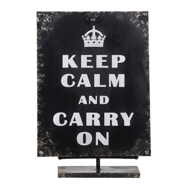 17.5"H Metal Sign Keep Calm