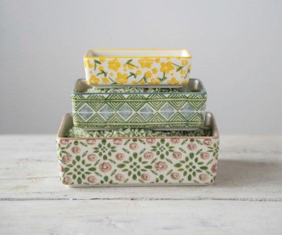 Hand-stamped Stoneware Ramekin