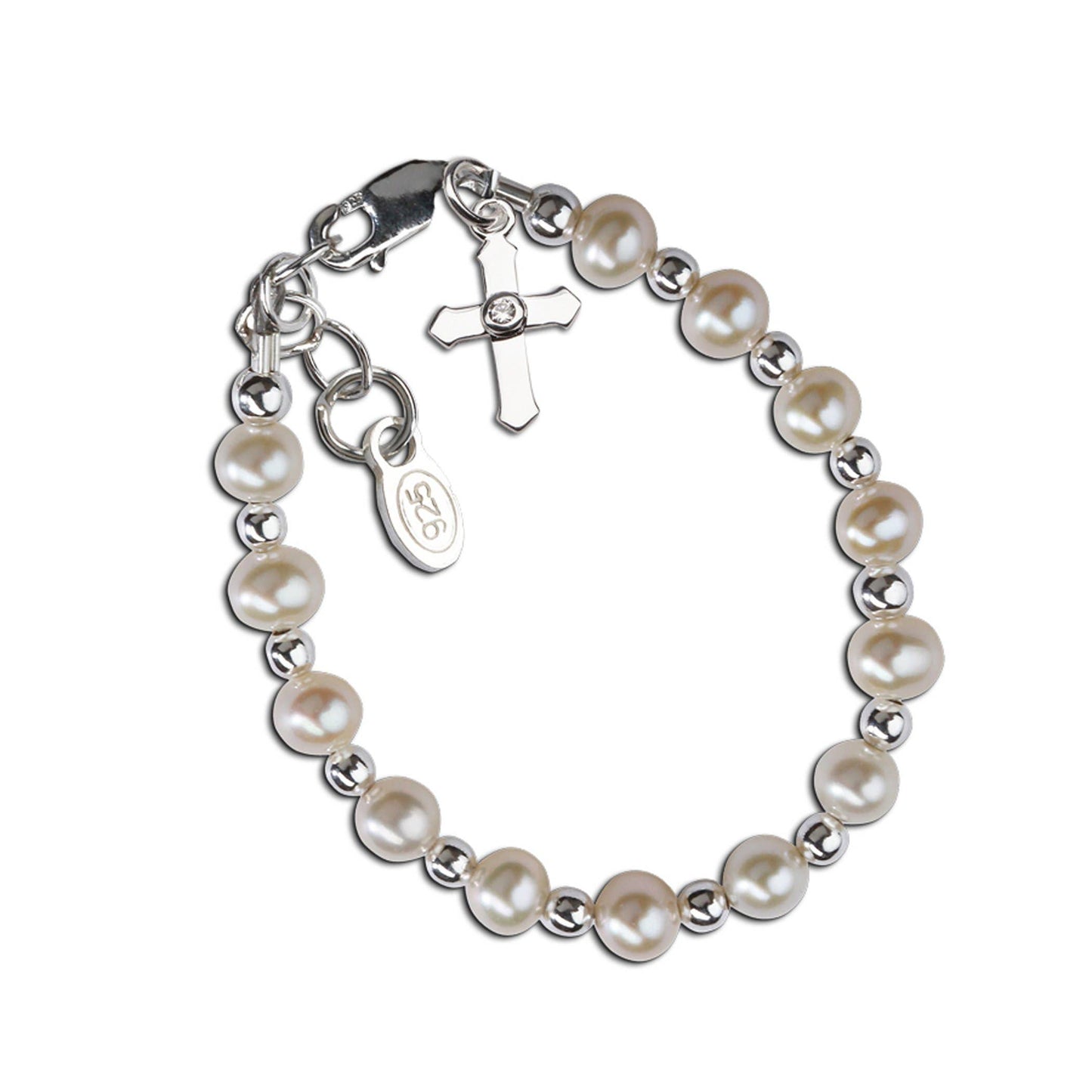 Sterling Silver Cross Bracelet - Large
