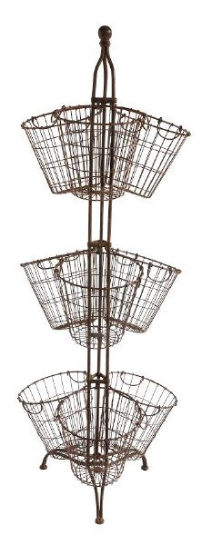 Metal Stand w/9 Wire Baskets