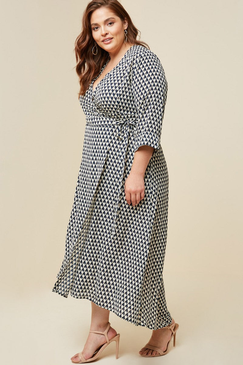 Geometric Wrap Dress