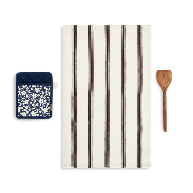 Navy Floral Hot Pad Set
