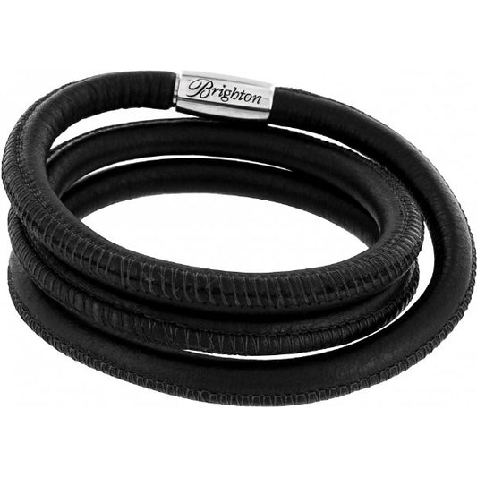 Woodstock Triple Leather Bracelet | Black