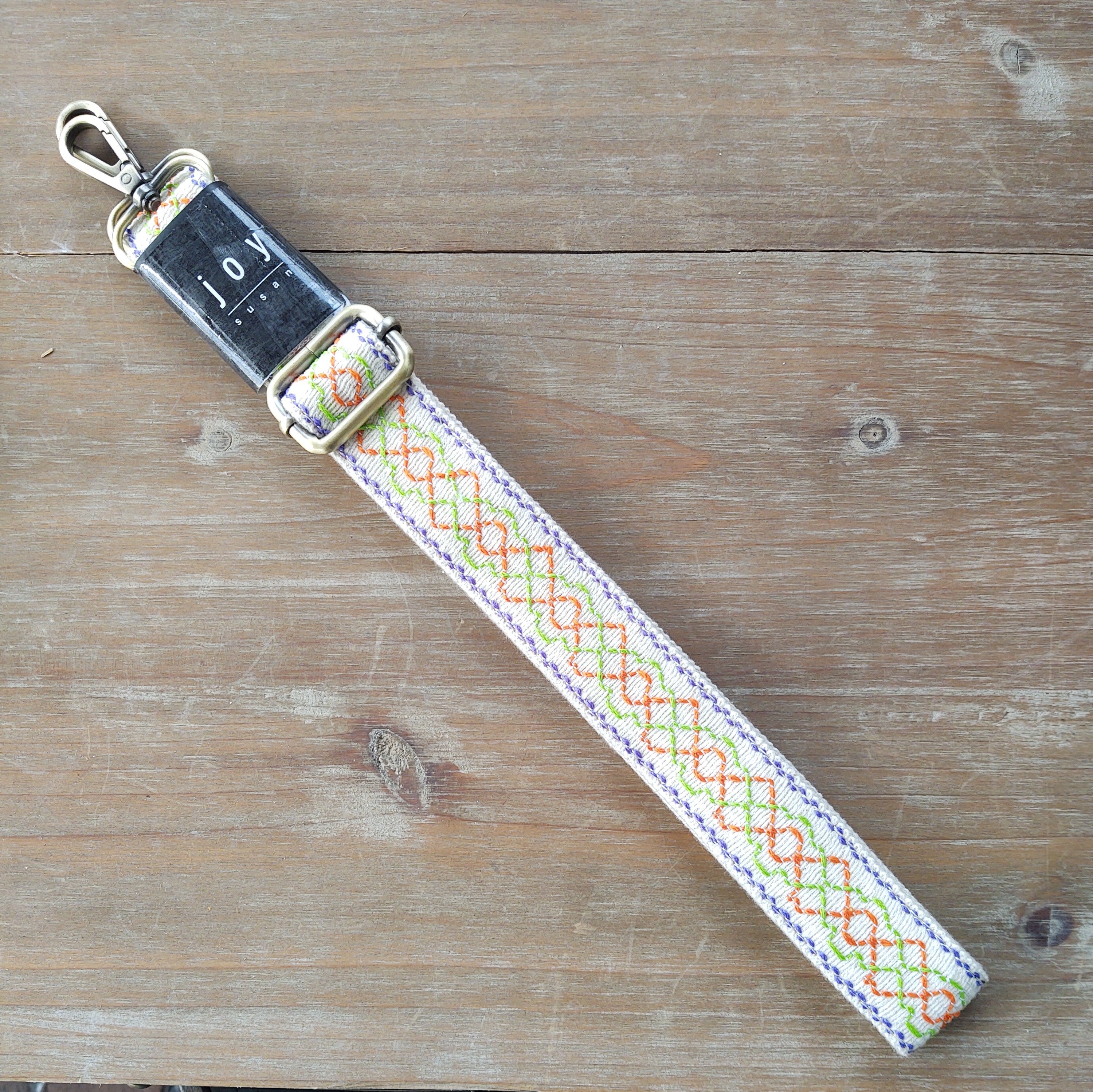 1 Cream/Soft Neons Entwined Guitar Strap – The English Garden