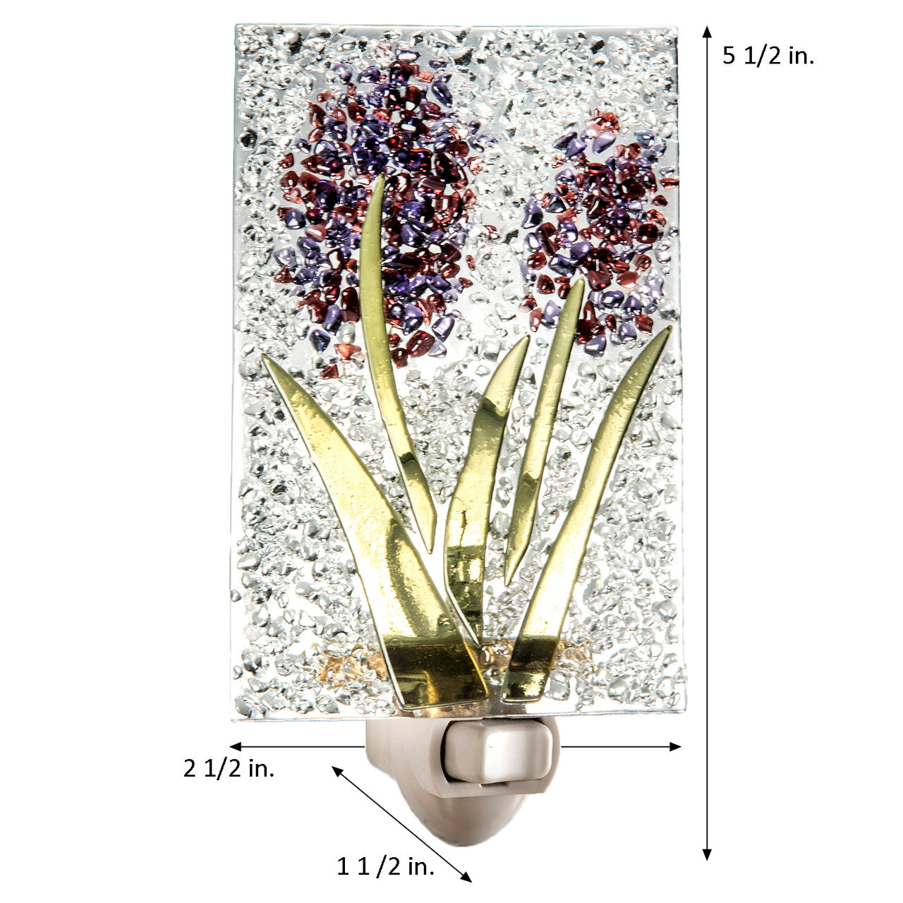 Glass Night Light | Fused Purple Flower