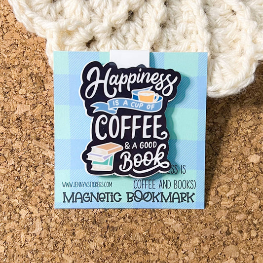 Magnetic Bookmark | Happiness Is Coffee And A Good Book