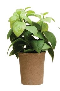 Faux Herb in Paper Pot