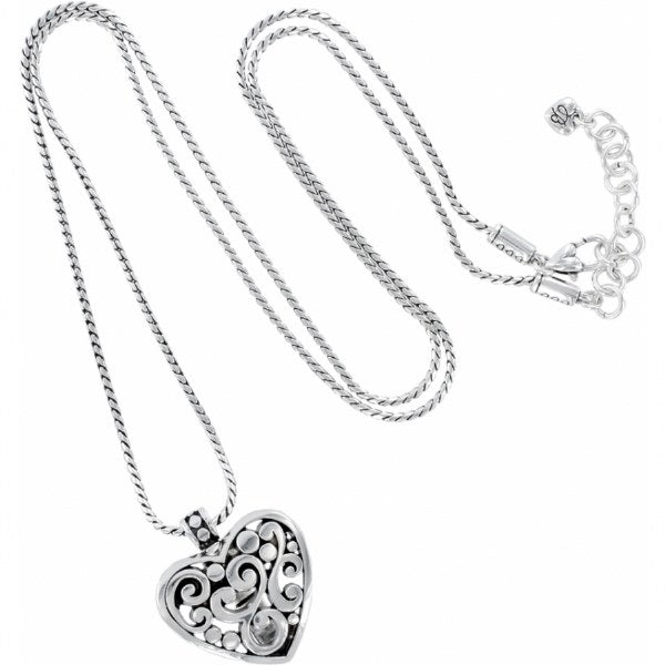 Contempo Heart Badge Clip Necklace
