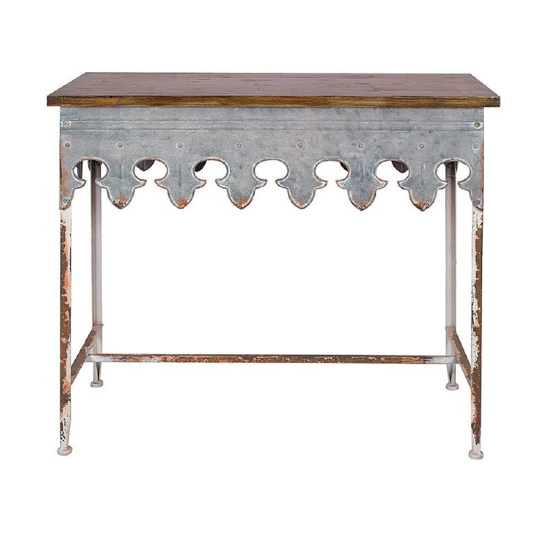 36" L Wood and Metal Table