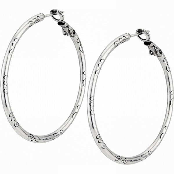 SIL LRG HOOP CHARM EARRINGS sl