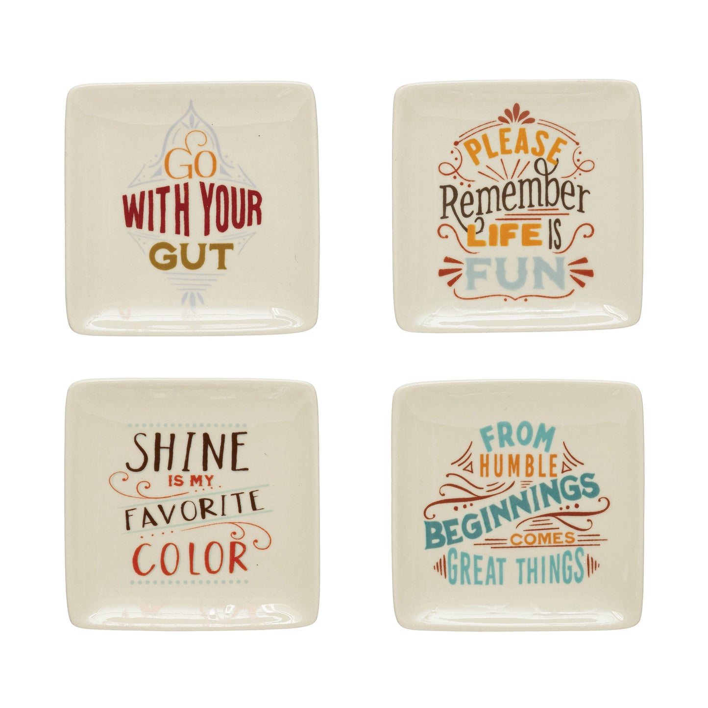 Stoneware Plate with Saying