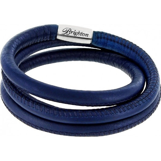 Woodstock Triple Leather Bracelet | Navy