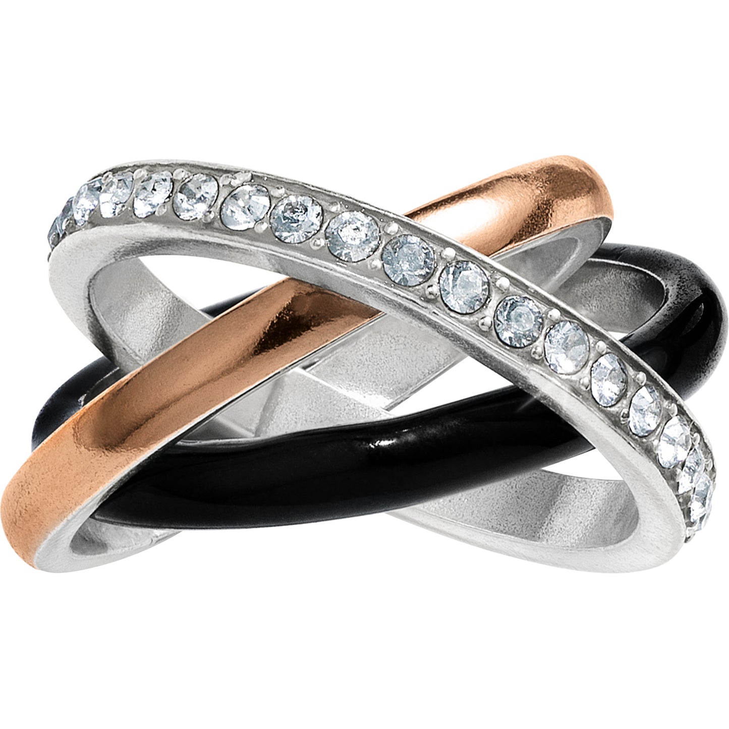 Neptunes Rings Black Trio Ring Size 7