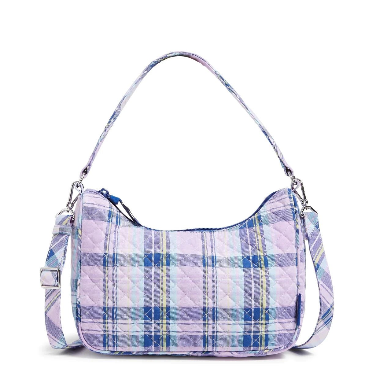 Frannie Crescent Crossbody | Amethyst Plaid