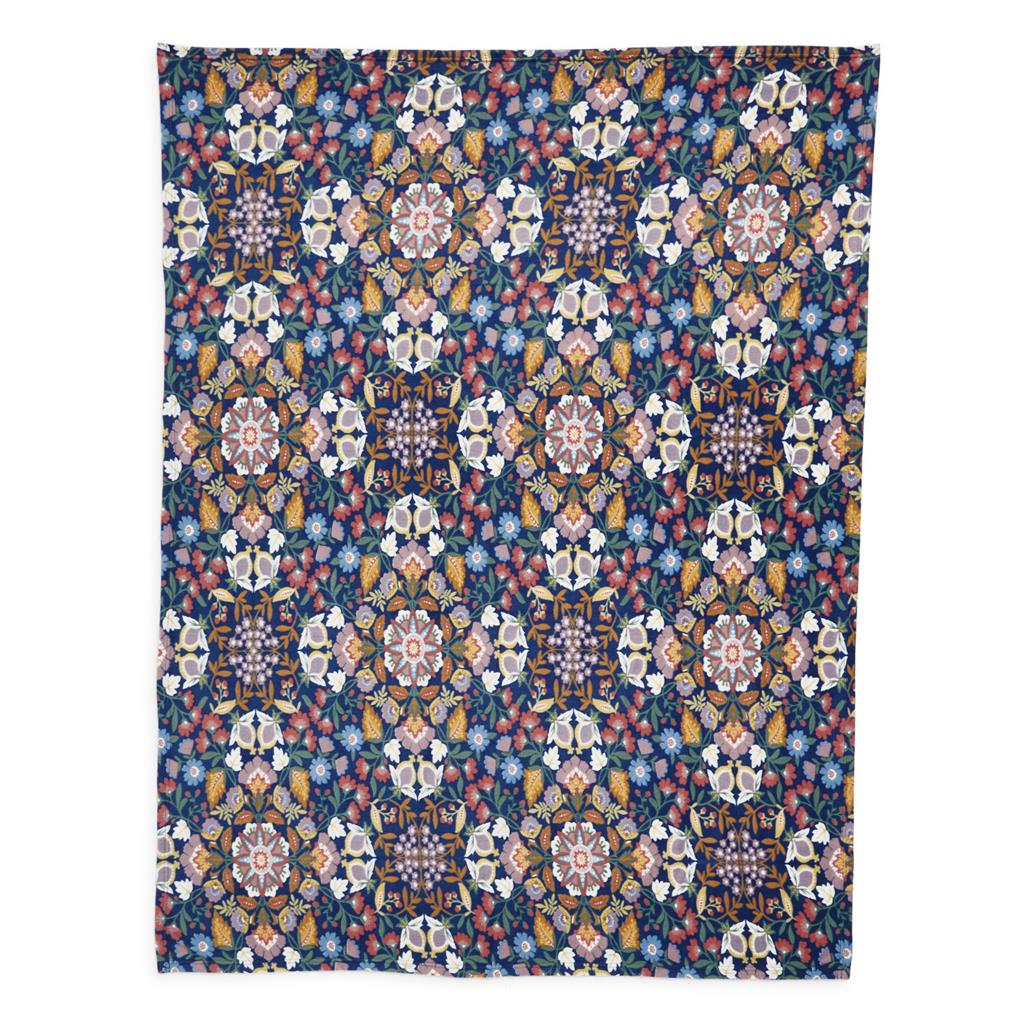 Packable Fleece Blanket | Enchanted Mandala Blue