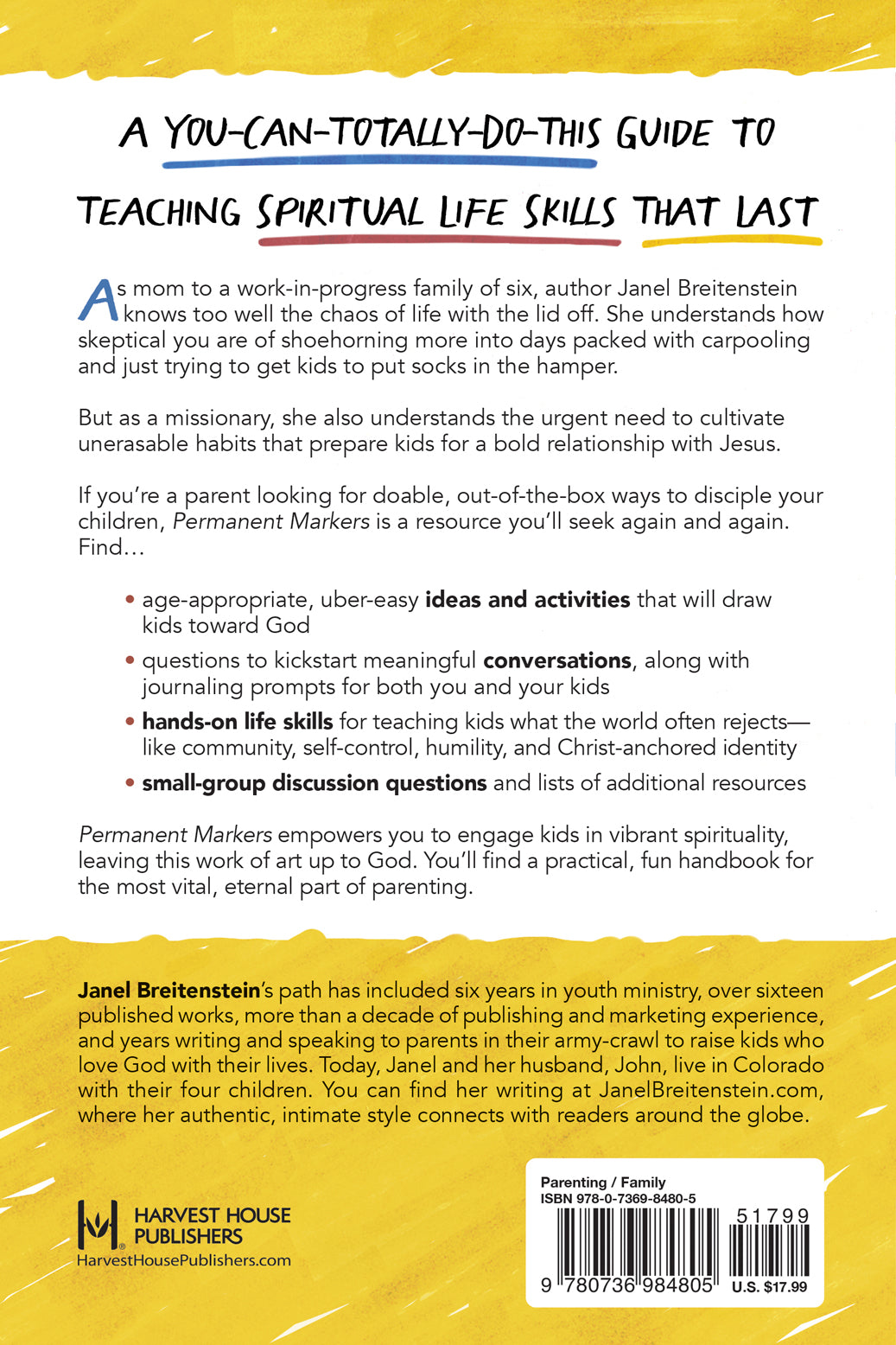 Permanent Markers: Spiritual Life Skills to Write on Your Kids' Hearts | Janel Breitenstein