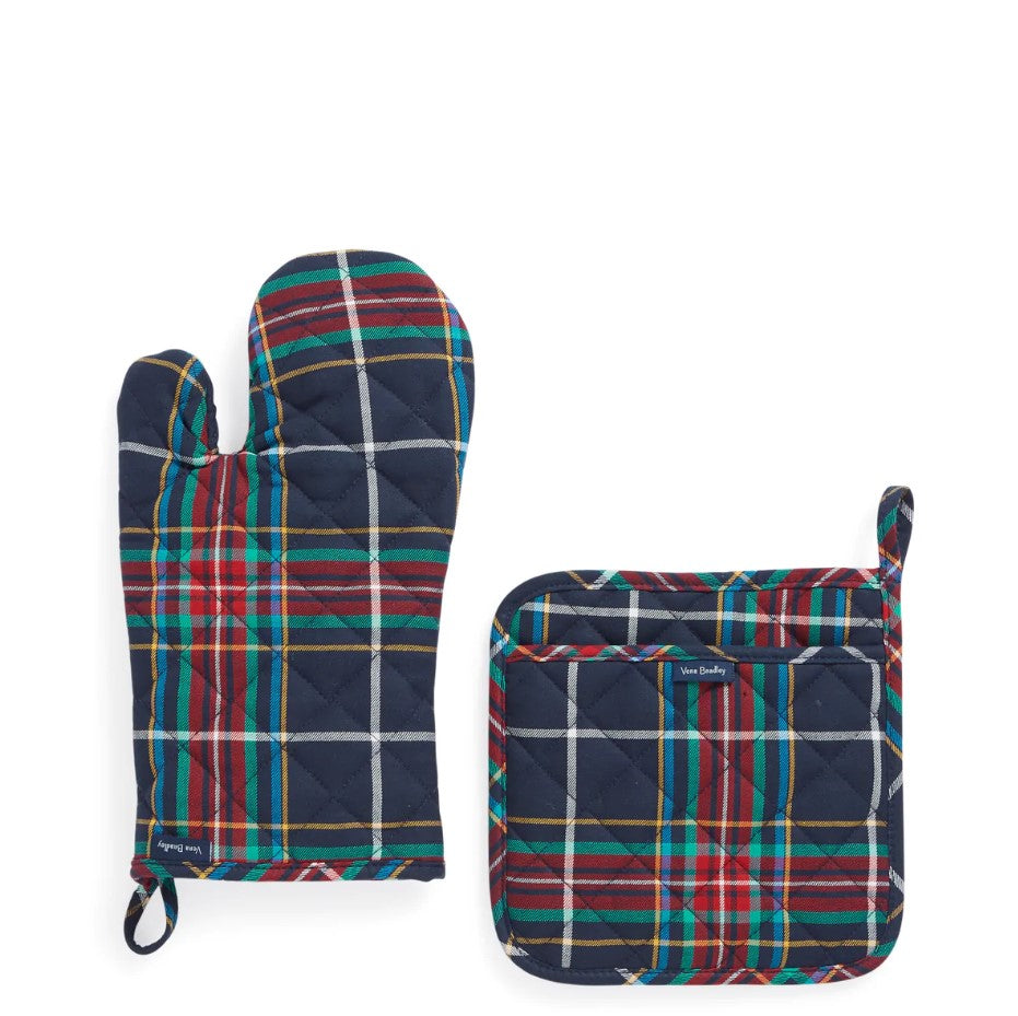 Pot Holder & Oven Mitt Set | Tartan Plaid