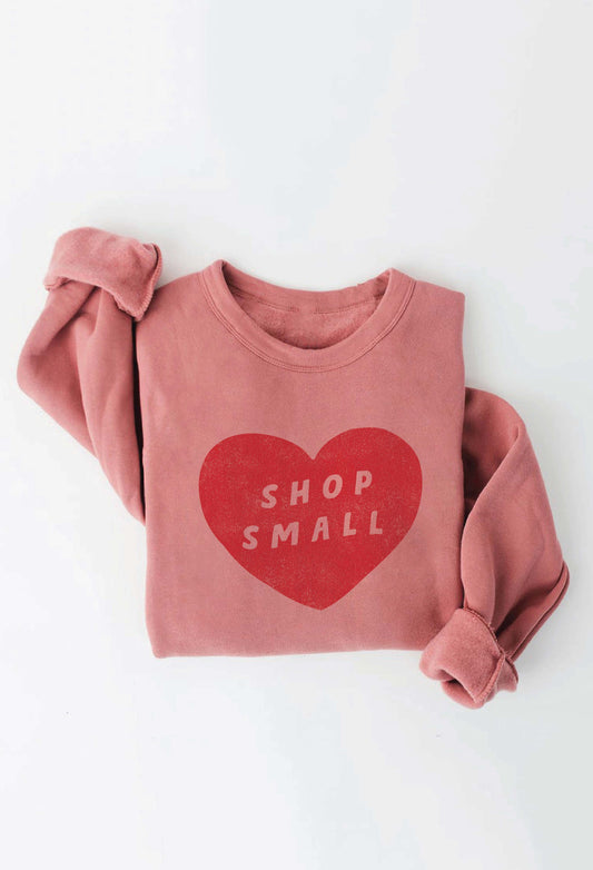 Shop Small Graphic Sweatshirt Mauve