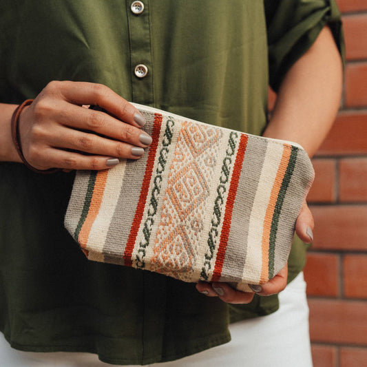 Makeup Pouch in Bolivian Wool | Cayenne